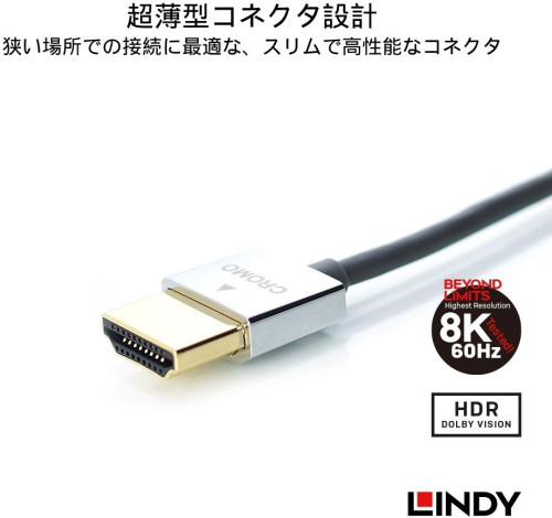 41670 0.5m CROMOLINE HDMI2.0ｽﾘﾑｹｰﾌﾞﾙ